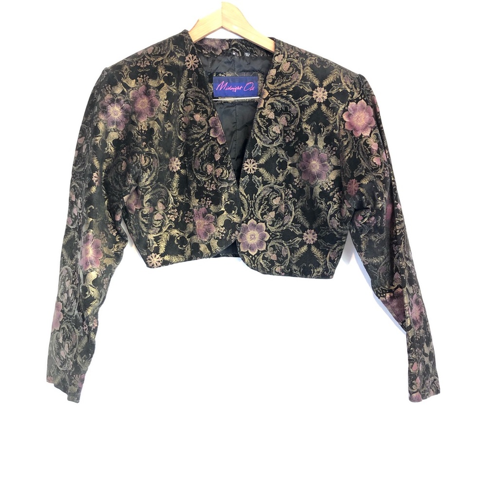 Midnight oil sz m cropped Vtg leather jacket 90s